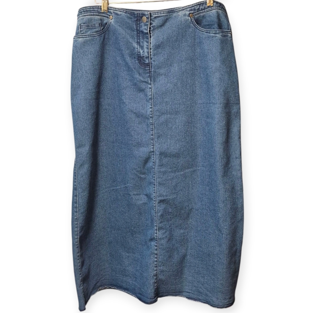 Vintage Woolrich Denim Jean Maxi Skirt Women's Plus Size 14
